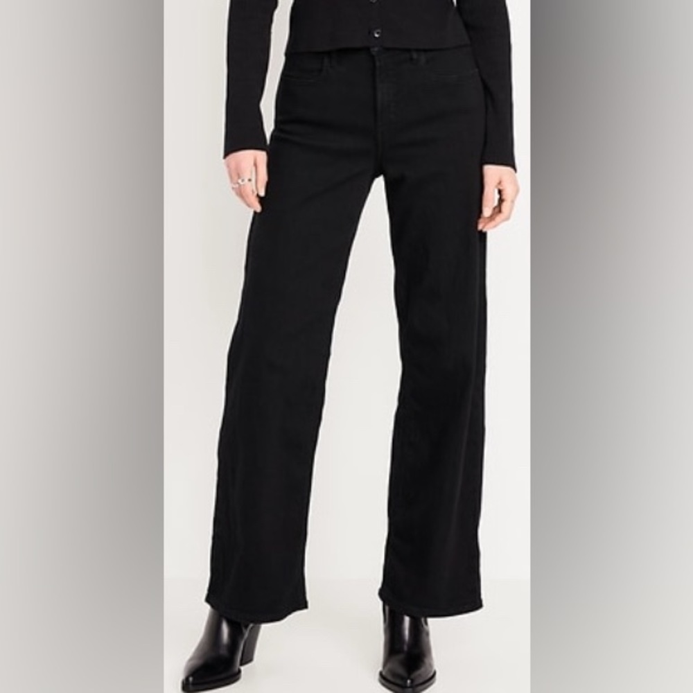 New-Old Navy High-Waisted Wow Wide-Leg Black Jeans